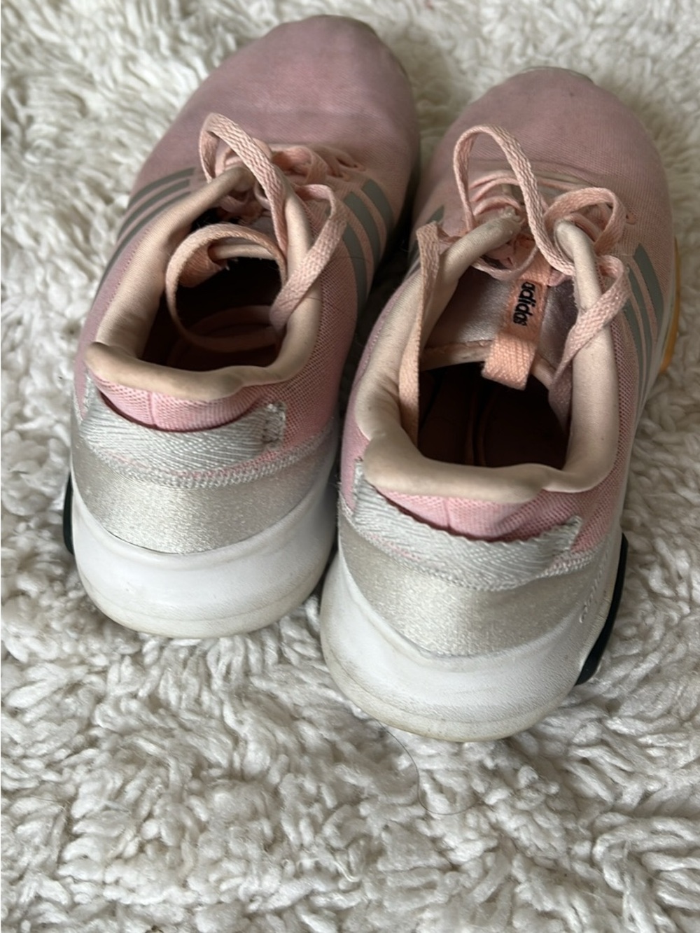 adidas Kids Pink and Silver Athletic Sneakers